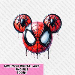spider man mickey head shape art png, spider man, mickey png, marvel, super hero, disney png, digital downloads