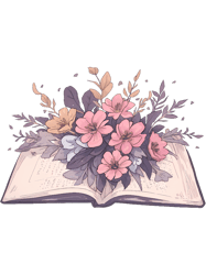 flowers growing out of book