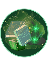 green book aesthetic, green spell books with glitter