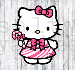 christmas hello kitty svg, peppermint hello kitty svg, hello kitty peppermint dress svg, layered svg and png file