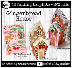 3d gingerbread house svg, gingerbread house svg, gingerbread house template, christmas house svg,svg file