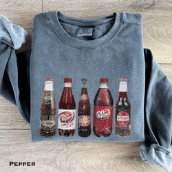vintage bottles sweatshirt - perfect soda lover gift idea classic soda pop crewneck sweatshirt nostalgic faded aesthetic