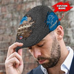 detroit lions jeff cap, ivy cap, flat cap, driving cap, golf cap, detroit lions full print 3