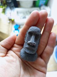 miniature moai statue - concrete moai garden statue - easter island figurine - moai face