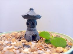 miniature stone lanterns for mini zen garden design - japanese-inspired fairy garden stone pagoda - diy oriental ornamen