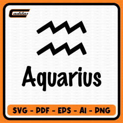 aquarius zodiac sign instant download svg, pdf, eps, ai, png digital download