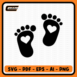 baby footprint, baby feet svg instant download svg, pdf, eps, ai, png, digital download