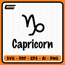 capricorn zodiac sign instant download svg, pdf, eps, ai, png digital download