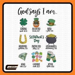 god says i am patrick's day png, st patrick day's png, christian patrick day png, green day png, st patricks day png