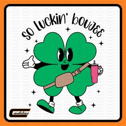 so luckin boujee funny st patrick png, cute shamrock png, st pattys day png, tumbler inspired belt bag st patrick's