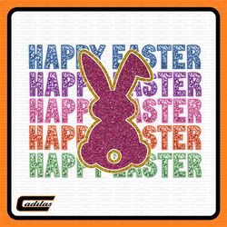 trendy easter bunny, sparkly faux sequins easter png, happy easter png, cute easter day shirt design, trendy easter back