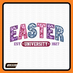 trendy easter university, embroidery sparkly, faux sequins, easter png, cute easter day shirt, trendy easter day png