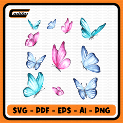 butterfly clipart watercolor svg, png, 11 high quality transparent png for commercial use, instant digital download