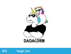 dadacorn unicorn daddy jpeg image cartoon digital file