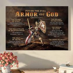 warrior of god put on the full armor god canvas home decor, jesus vintage canvas, jesus canvas,god canvas,jesus poster