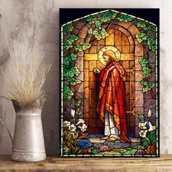 jesus is knocking at the door of your heart - god wall art - jesus canvas wall art - jesus christ poster