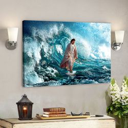 jesus walks on the sea - jesus pictures - jesus canvas poster - jesus wall art - christ pictures - jesus canvas print