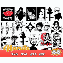 naruto svg bundle, anime vector, anime cut file, anime clipart, anime silhouette, anime bundle