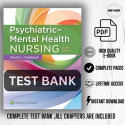 test bank psychiatric-mental health nursing 8th by videbeck