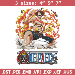 ace poster embroidery design,one piece embroidery, embroidery file, anime embroidery, anime shirt, digital download