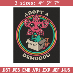 adpot a demodog embroidery design, demodog embroidery, embroidery file, anime embroidery, anime shirt, digital download