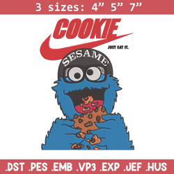 cookie monster x nike embroidery design, cookie monster embroidery, embroidery file, nike embroidery, digital download