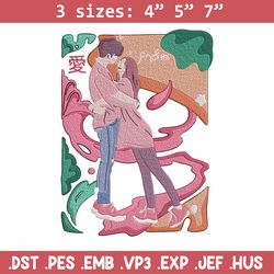 couple poster embroidery design, couple embroidery, embroidery file, anime embroidery, anime shirt, digital download