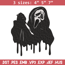 ghostface knife embroidery design, horror embroidery, embroidery file, logo design, logo shirt, digital download.