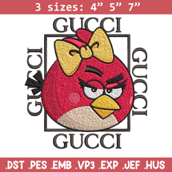 girl bird gucci embroidery design, angry birds embroidery, cartoon design, embroidery file, logo shirt, digital download