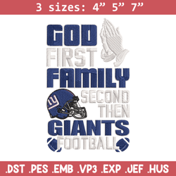 god first family second then new york giants embroidery design, giants embroidery, nfl embroidery, sport embroidery.