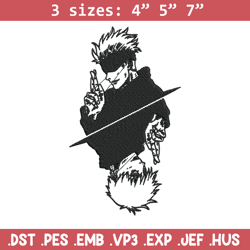 gojo poster embroidery design, jujutsu embroidery, embroidery file, anime embroidery, anime shirt,digital download