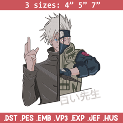 gojo x kakashi embroidery design, naruto embroidery, embroidery file, anime embroidery, anime shirt, digital download