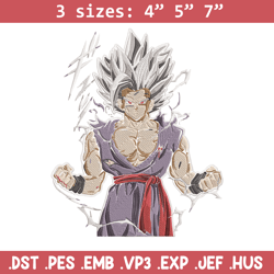 goku ultra form embroidery design, dragonball embroidery, embroidery file, anime embroidery,anime shirt,digital download