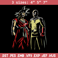 goku x saitama embroidery design, dragonball embroidery,embroidery file, anime embroidery, anime shirt, digital download