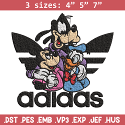 goofy friends embroidery design, adidas embroidery, brand embroidery, embroidery file,logo shirt,digital download