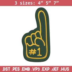 green bay packers foam finger embroidery design, packers embroidery, nfl embroidery, sport embroidery, embroidery design