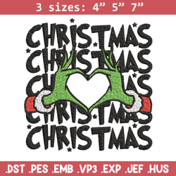 grinch christmas embroidery design, grinch christmas embroidery, logo design, embroidery file, instant download.