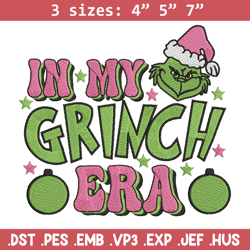 grinch era embroidery design, grinch embroidery, chrismas design,embroidery shirt, embroidery file, digital download
