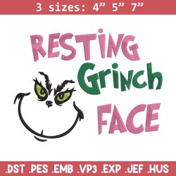 grinch face embroidery design, grinch embroidery, embroidery file, chrismas embroidery, anime shirt, digital download