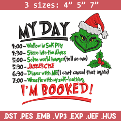 grinch my day embroidery design, grinch embroidery, chrismas design,embroidery shirt, embroidery file, digital download
