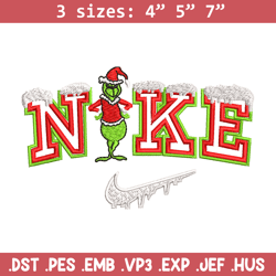 grinch nike embroidery design, nike embroidery, embroidery file, brand embroidery, logo shirt, digital download