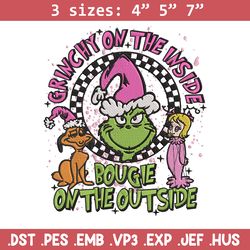 grinch on the inside embroidery design, grinch embroidery, embroidery file, chrismas embroidery, digital download