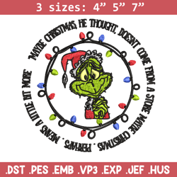 grinch santa logo embroidery design, grinch merry christmas embroidery, grinch design, embroidery file, instant download