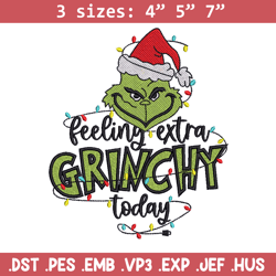 grinchy today embroidery design,grinch embroidery, chrismas design, embroidery shirt, embroidery file, digital download