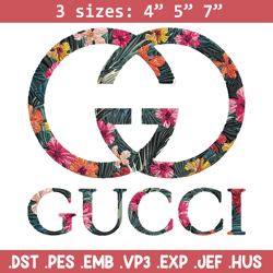 gucci flower embroidery design, gucci embroidery, brand embroidery, logo shirt, embroidery file, digital download