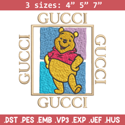 gucci winnie pooh embroidery design, winnie pooh embroidery, cartoon design, embroidery file, digital download.