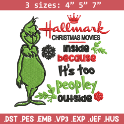 hallmark christmas movies inside mr grinch embroidery design, grinch embroidery, grinch design, instant download.