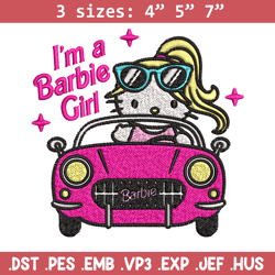 i'm a barbie girl embroidery design, barbie logo embroidery, logo design, embroidery file, logo shirt, digital download.