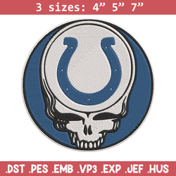 indianapolis colts skull embroidery design, colts embroidery, nfl embroidery, sport embroidery, embroidery design.