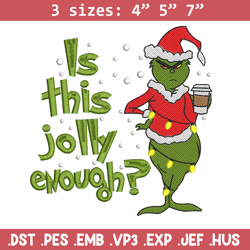 is this jolly embroidery design,chrismas design, embroidery shirt, embroidery file, grinch embroidery, digital download